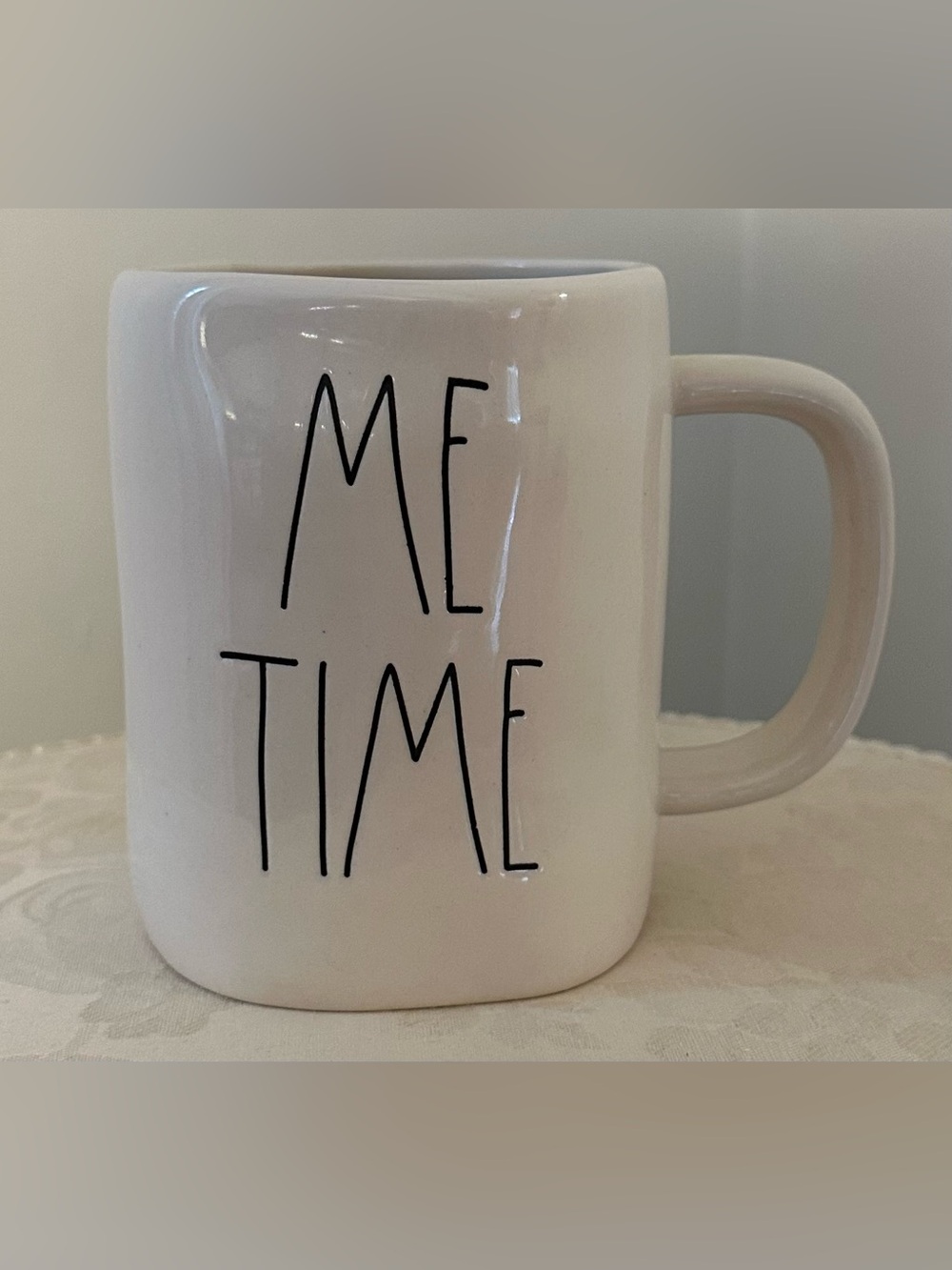 White ‘Me Time’ Mug by Rae Dunn